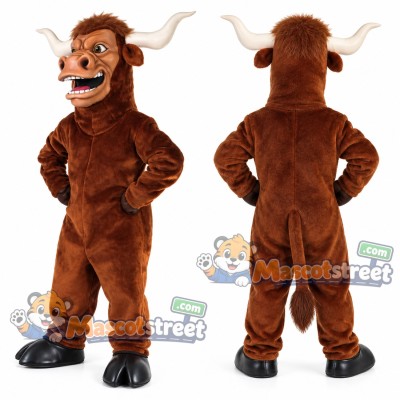 Brown Longhorn Bull Mascot Costume