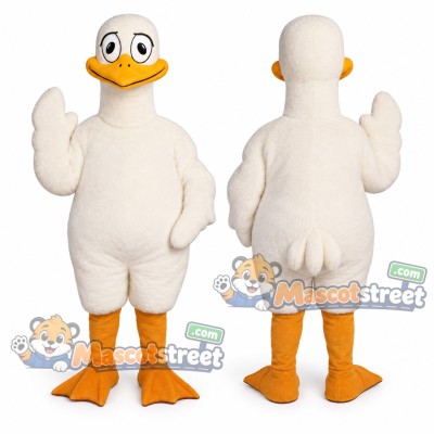 White Loon Mascot Costume White Loon Mascot Costume