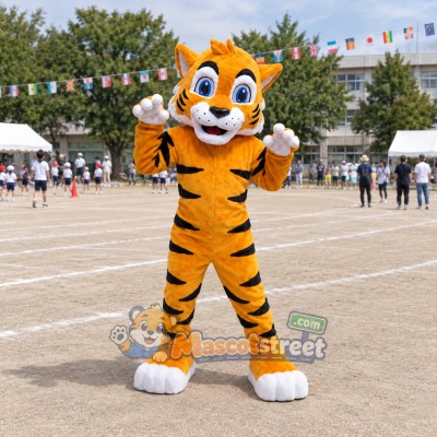Yellow Tiger Mascot Costume Yellow Tiger Mascot Costume