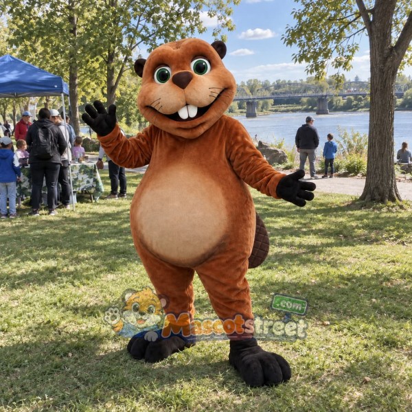 Brown Beaver Mascot Costume
