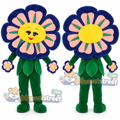 Blue Flower Mascot Costume Blue Flower Mascot Costume