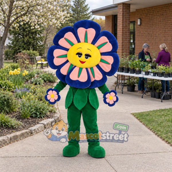 Blue Flower Mascot Costume