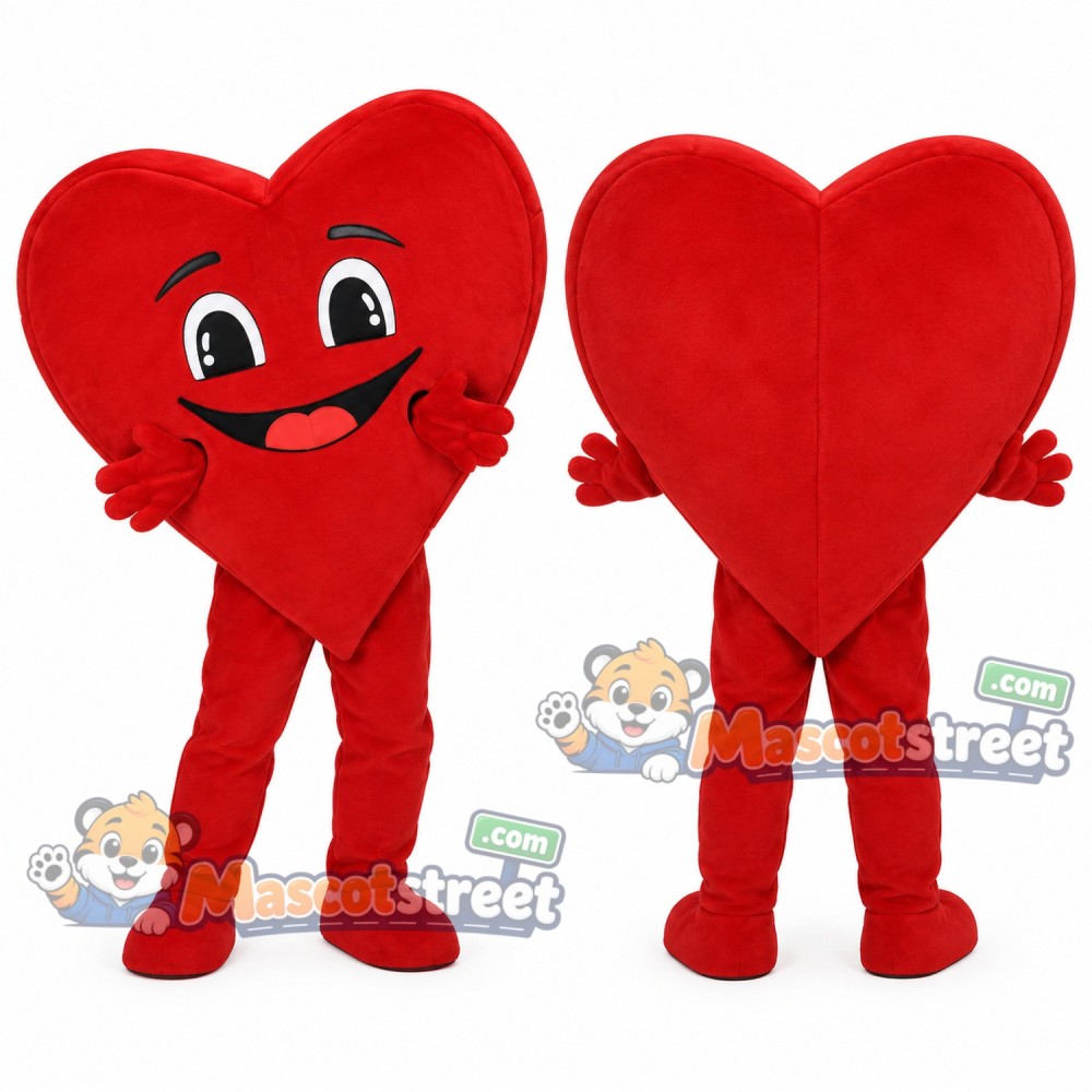 Red Heart Mascot Costume Red Heart Mascot Costume