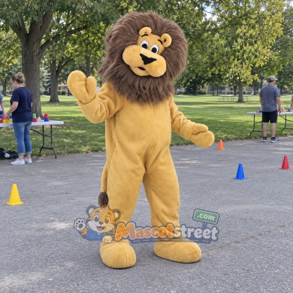 Tan Lion Mascot Costume