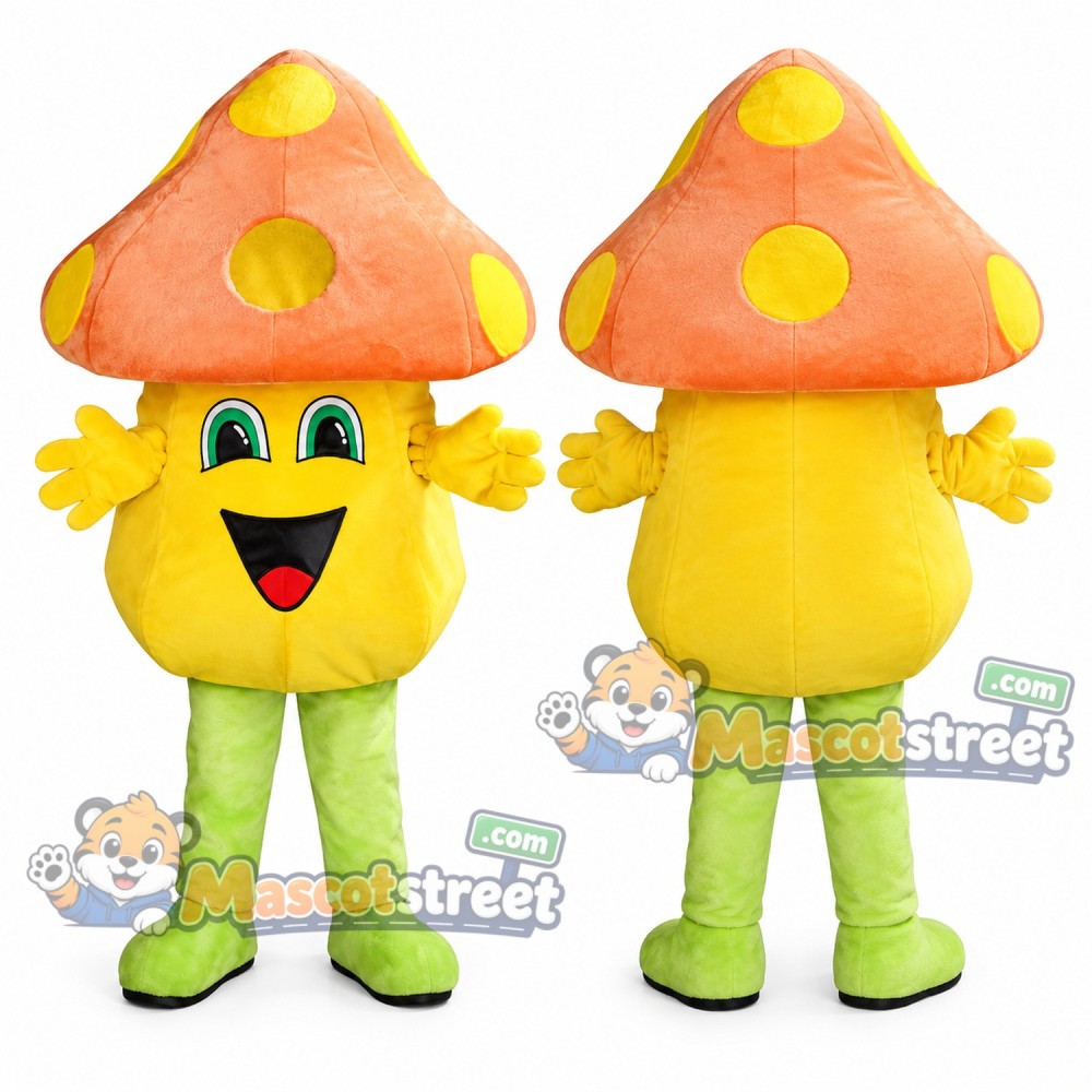 Yellow Mushroom Mascot Costume Yellow Mushroom Mascot Costume
