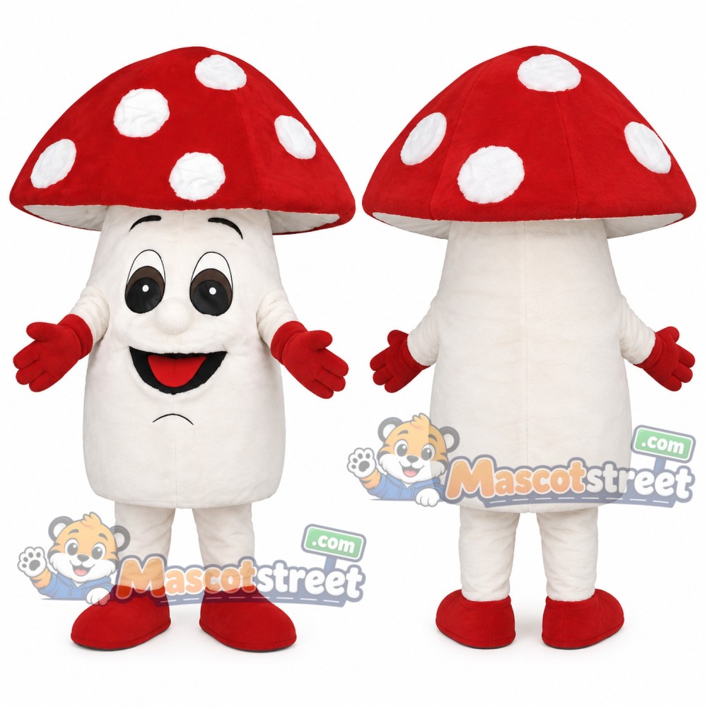 Red and White Mushroom Mascot Costume Red and White Mushroom Mascot Costume