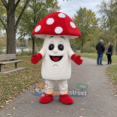 Red and White Mushroom Mascot Costume Red and White Mushroom Mascot Costume