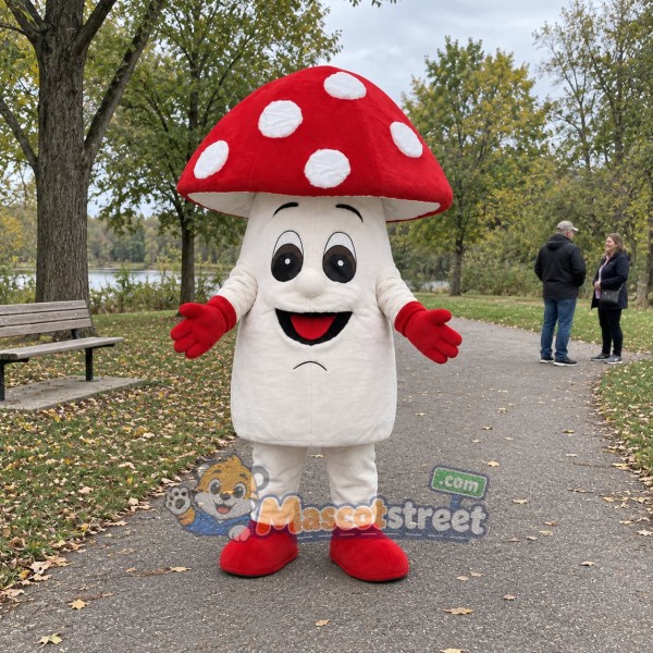 Red and White Mushroom Mascot Costume