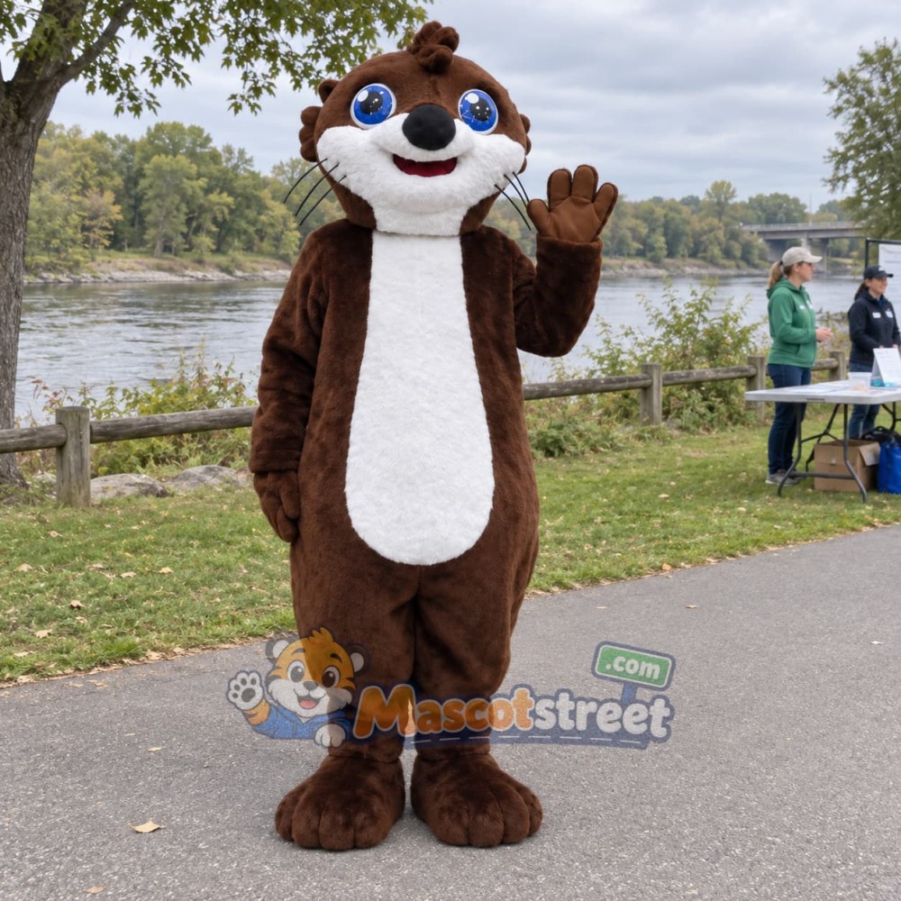 Brown Otter Mascot Costume Brown Otter Mascot Costume