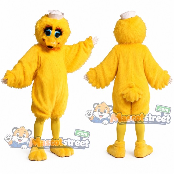 Yellow Duck Mascot Costume with White Cap
