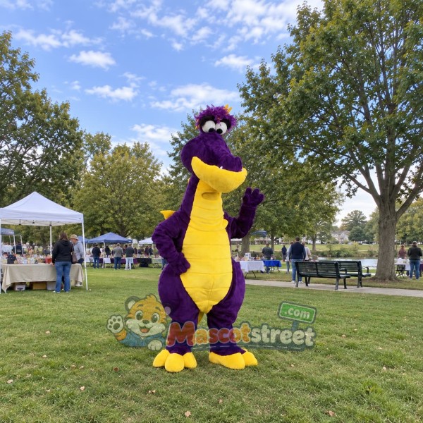 Purple Dragon Mascot Costume