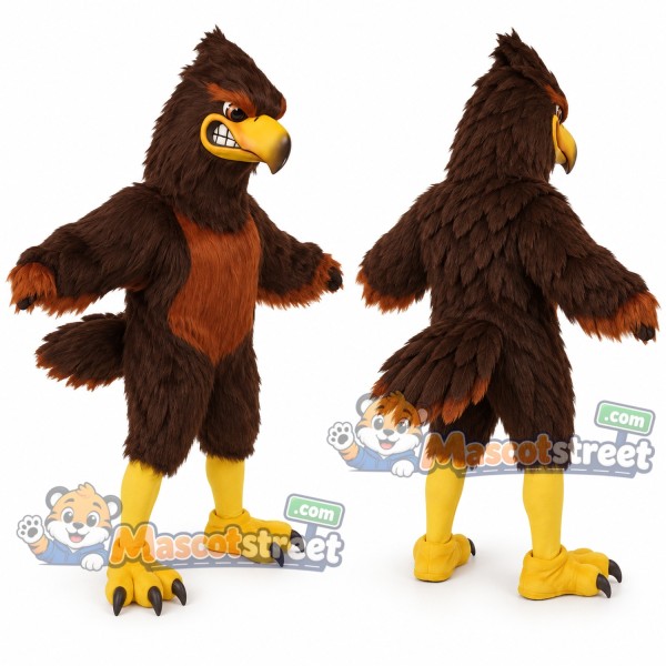 Brown Hawk Mascot Costume