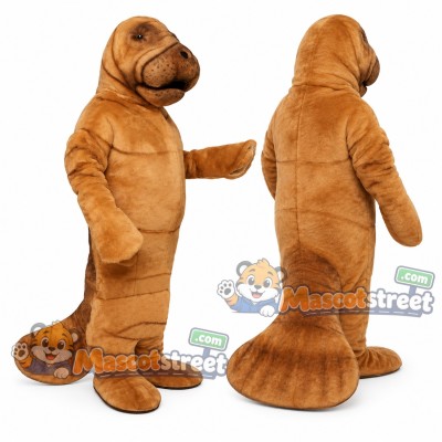 Brown Manatee Mascot Costume Brown Manatee Mascot Costume