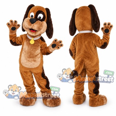 Brown Dog Mascot Costume with Red Collar Brown Dog Mascot Costume with Red Collar