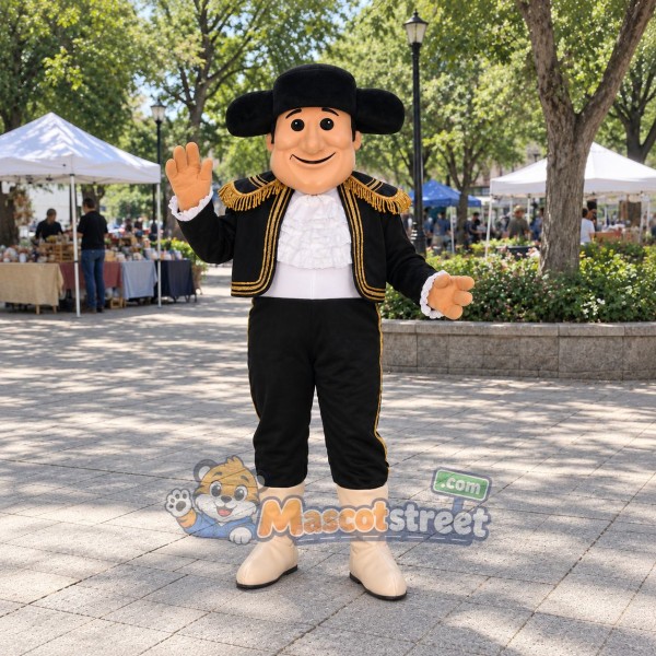Matador Mascot Costume with Black Suit and Hat Matador Mascot Costume with Black Suit and Hat