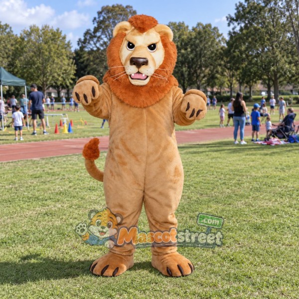 Tan Lion Mascot Costume
