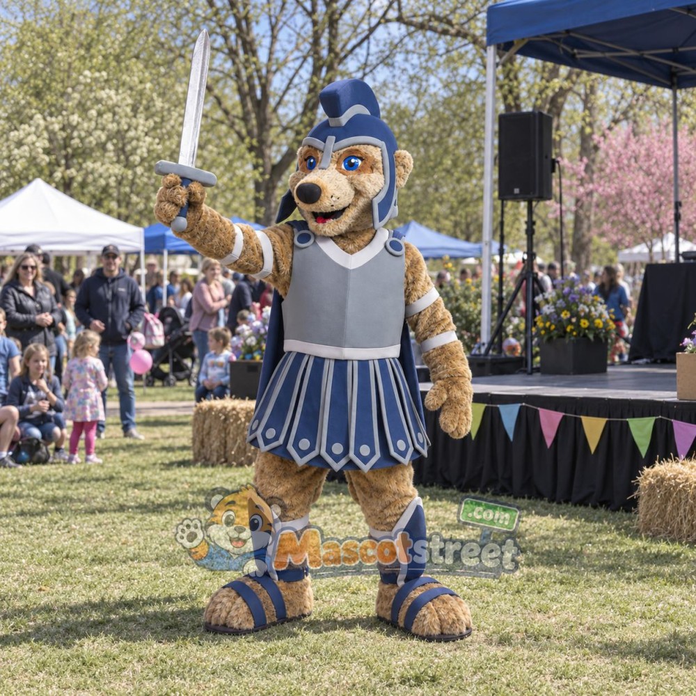 Meerkat Warrior Mascot Costume with Blue and Silver Armor Meerkat Warrior Mascot Costume with Blue and Silver Armor
