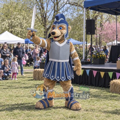 Meerkat Warrior Mascot Costume with Blue and Silver Armor Meerkat Warrior Mascot Costume with Blue and Silver Armor
