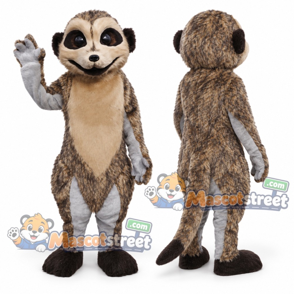Gray Meerkat Mascot Costume Gray Meerkat Mascot Costume