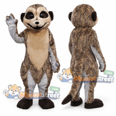 Gray Meerkat Mascot Costume Gray Meerkat Mascot Costume