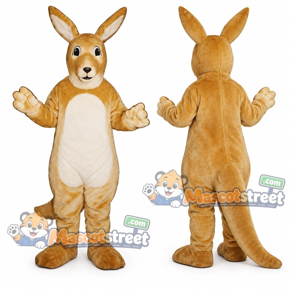 Tan Kangaroo Mascot Costume Tan Kangaroo Mascot Costume