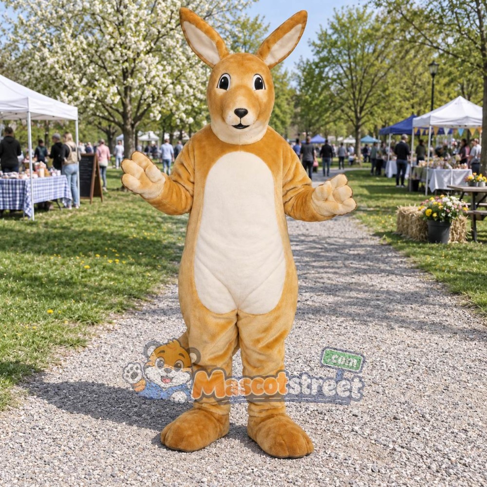 Tan Kangaroo Mascot Costume Tan Kangaroo Mascot Costume