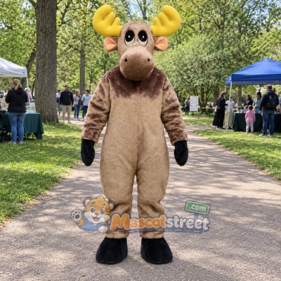 Tan Moose Mascot Costume Tan Moose Mascot Costume