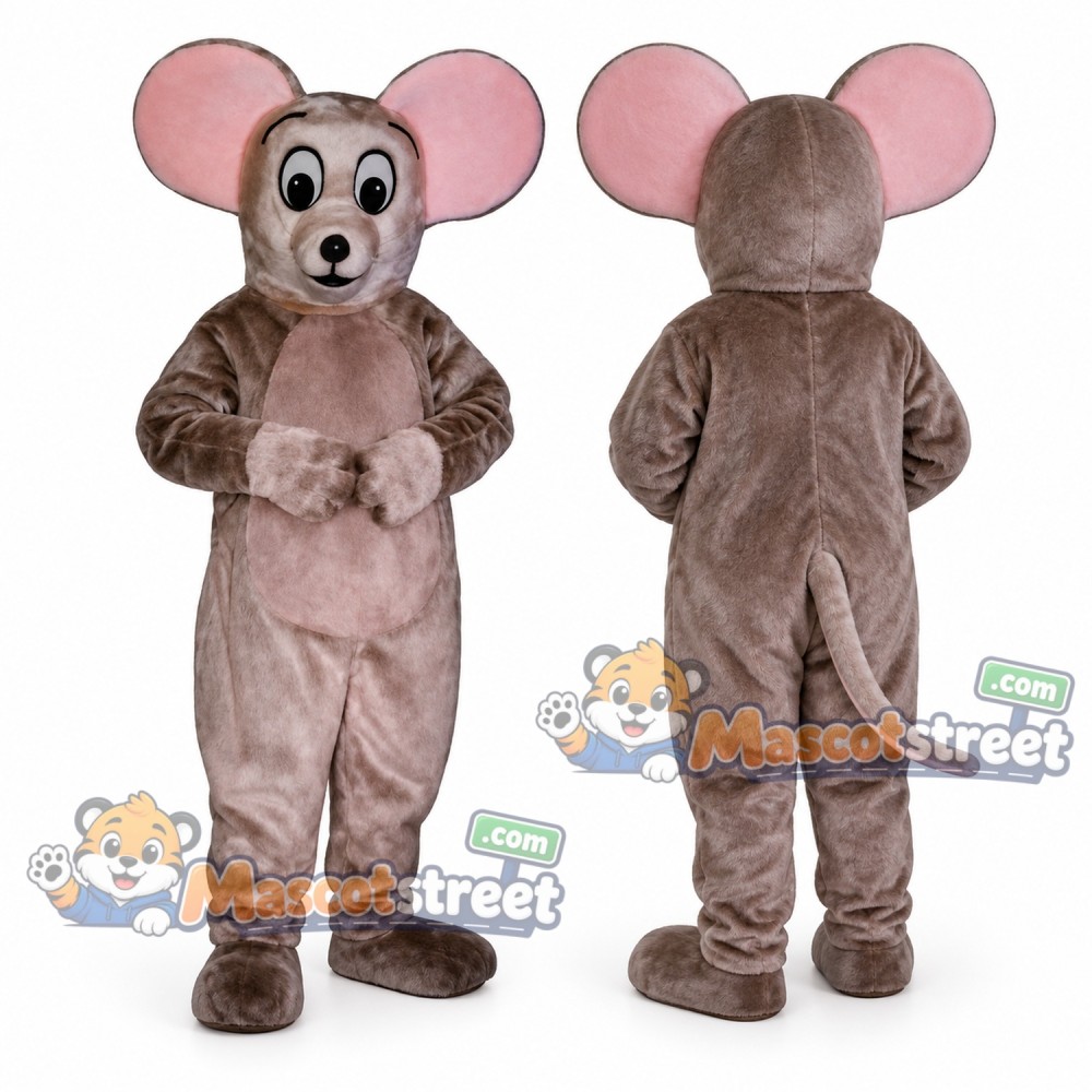 Gray Mouse Mascot Costume Gray Mouse Mascot Costume