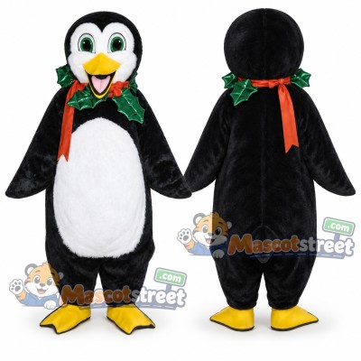Penguin Mascot Costume with Red Scarf