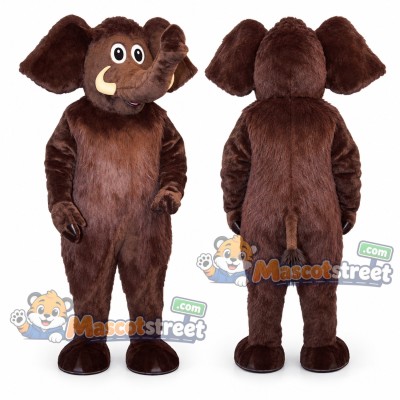 Brown Mammoth Mascot Costume Brown Mammoth Mascot Costume