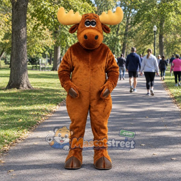 Orange Moose Mascot Costume