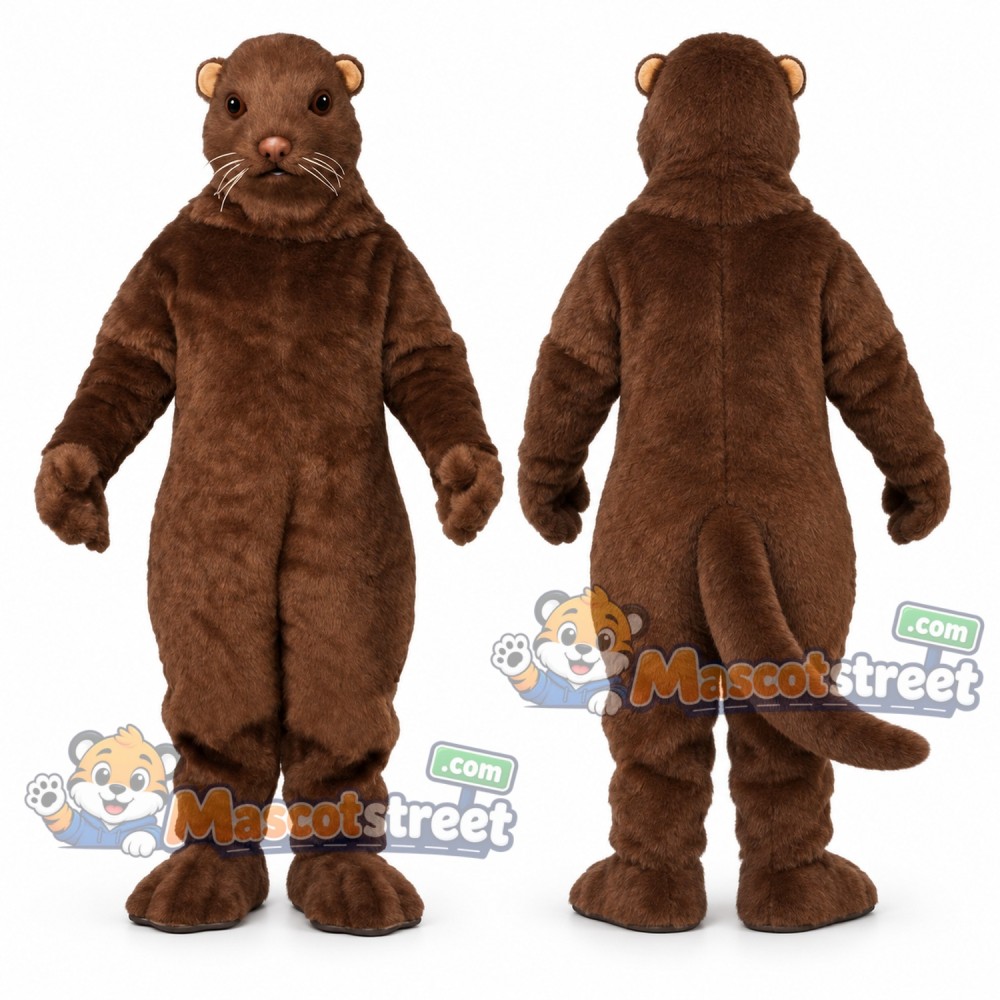 Brown Mink Mascot Costume Brown Mink Mascot Costume