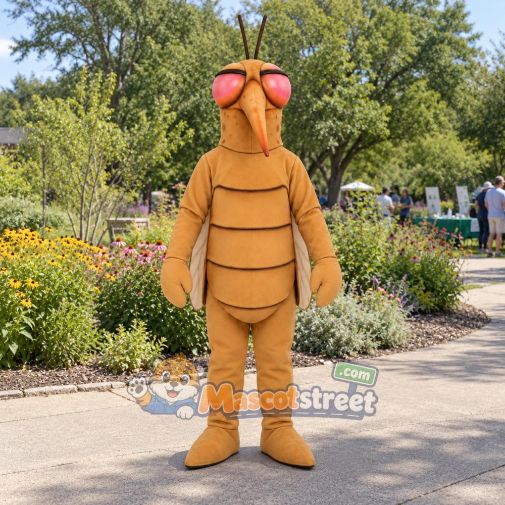 Tan Mosquito Mascot Costume Tan Mosquito Mascot Costume