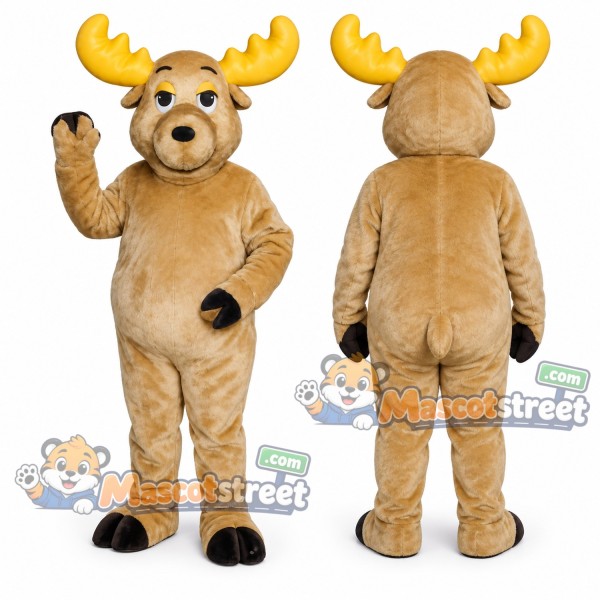 Tan Moose Mascot Costume
