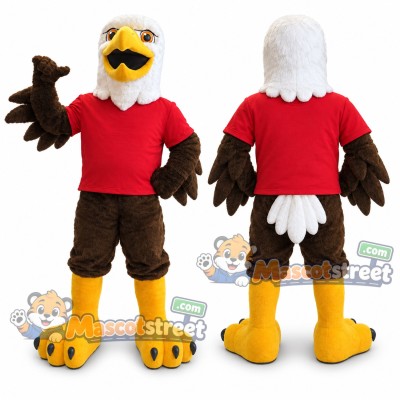 Bald Eagle Mascot Costume with Red Shirt Bald Eagle Mascot Costume with Red Shirt