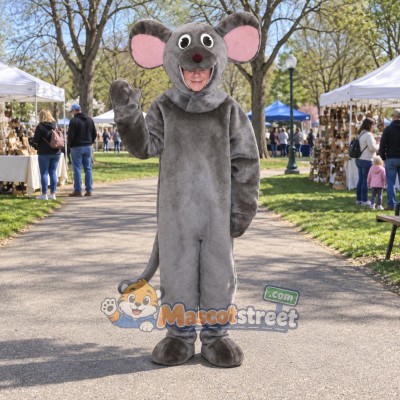Gray Mouse Mascot Costume Gray Mouse Mascot Costume