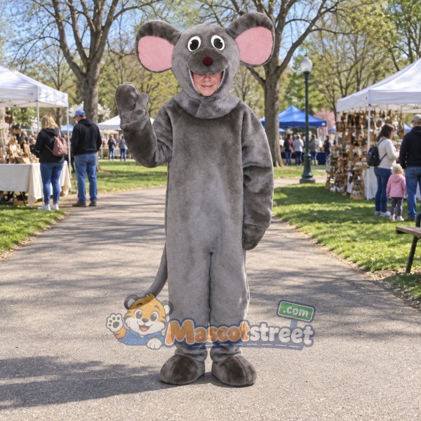 Gray Mouse Mascot Costume