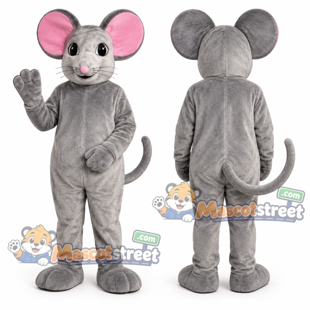 Gray Mouse Mascot Costume Gray Mouse Mascot Costume