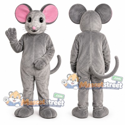 Gray Mouse Mascot Costume Gray Mouse Mascot Costume