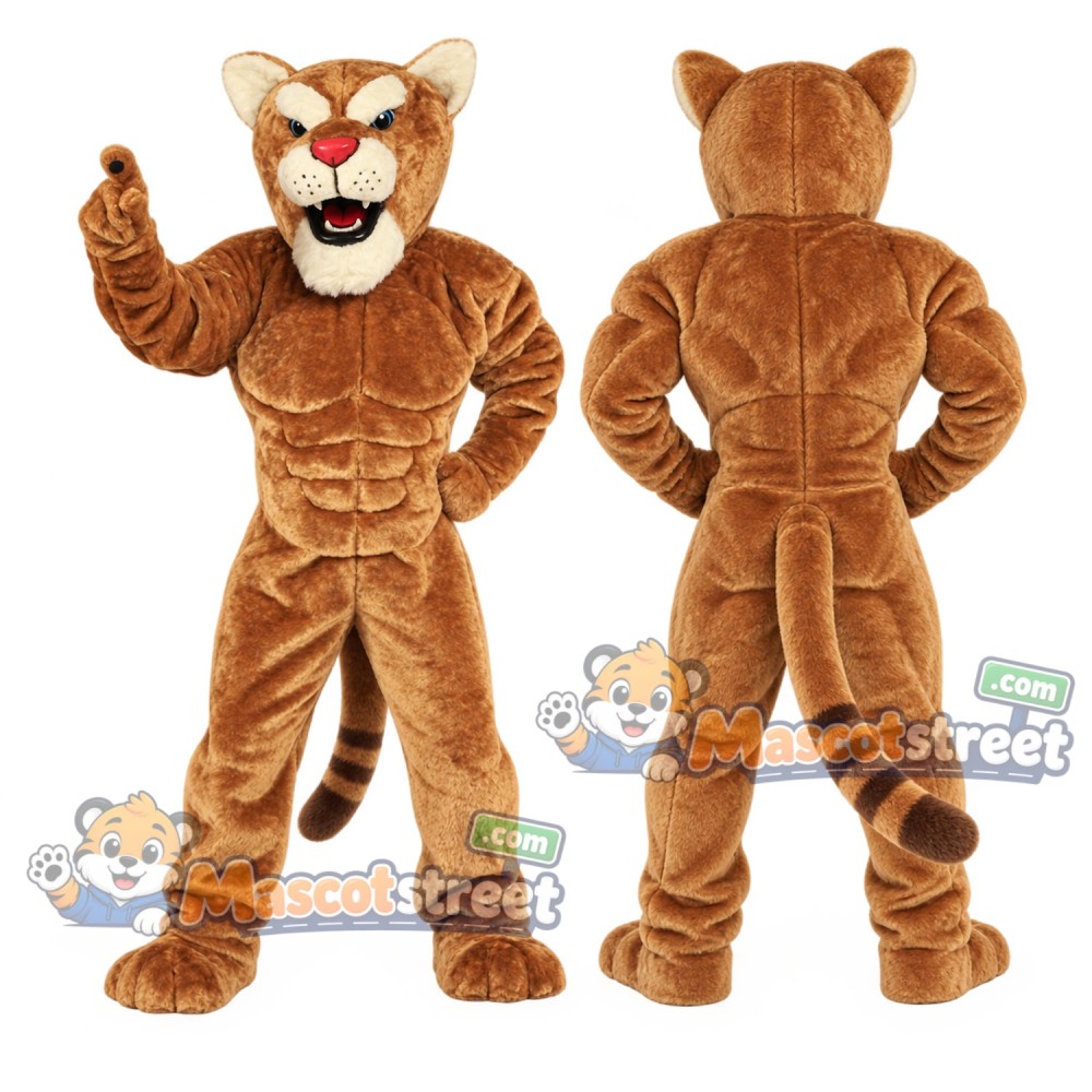 Brown Cougar Mascot Costume Brown Cougar Mascot Costume