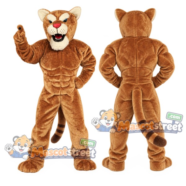 Brown Cougar Mascot Costume