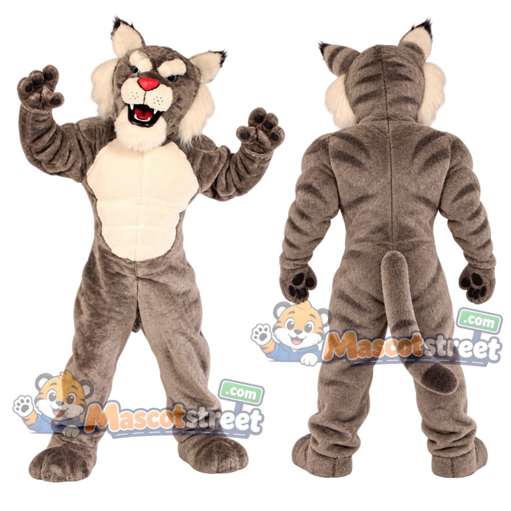Gray Wildcat Mascot Costume Gray Wildcat Mascot Costume