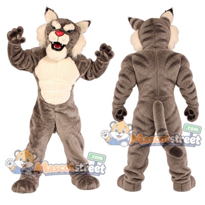 Gray Wildcat Mascot Costume Gray Wildcat Mascot Costume
