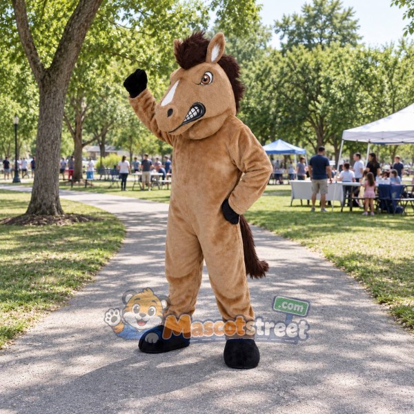 Tan Horse Mascot Costume