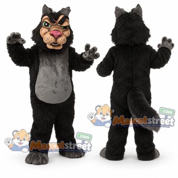 Black Wolf Mascot Costume