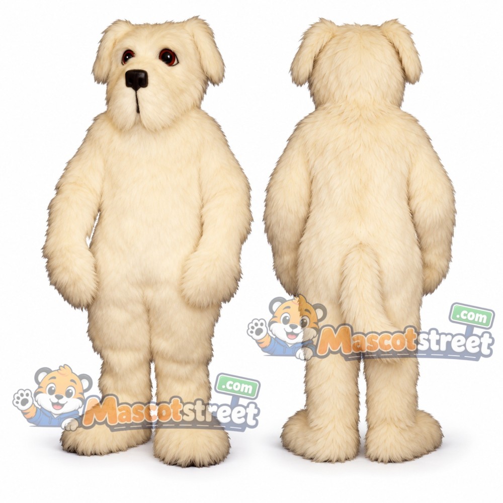 Cream Dog Mascot Costume Cream Dog Mascot Costume