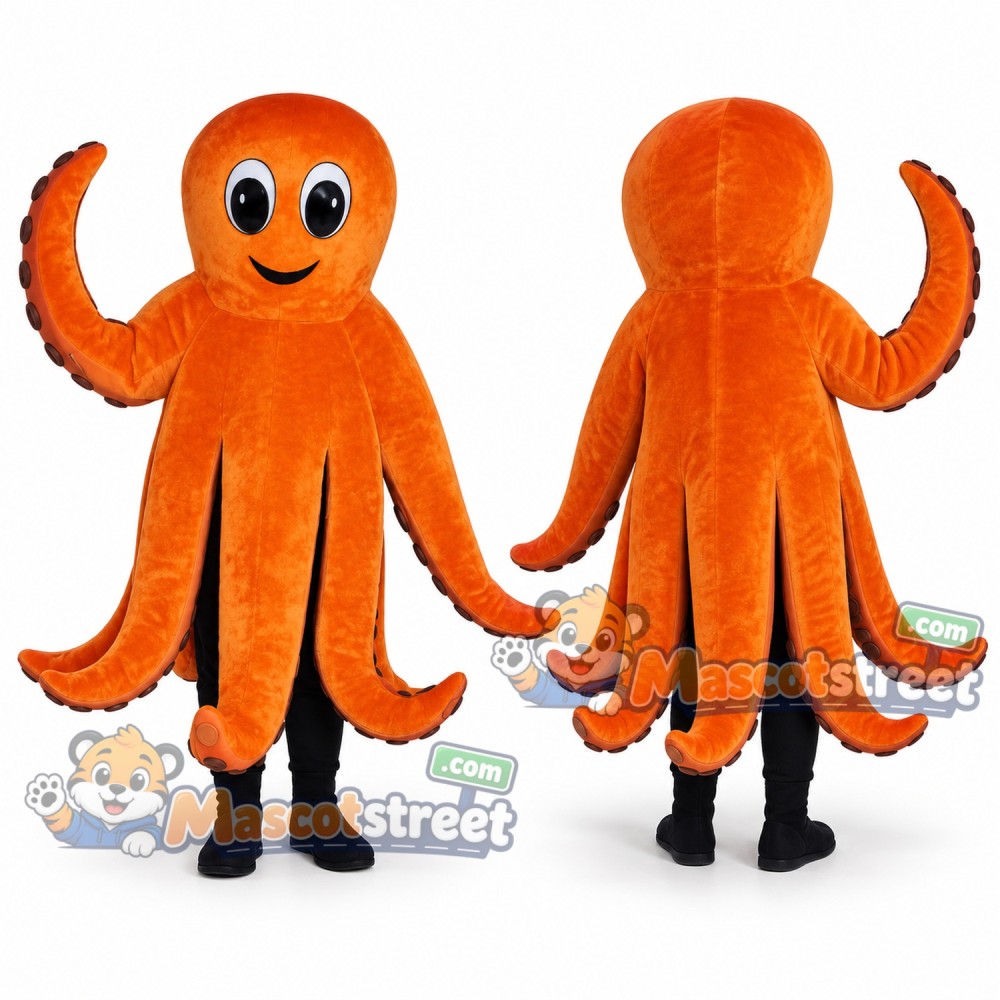Orange Octopus Mascot Costume