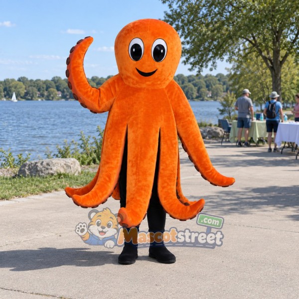 Orange Octopus Mascot Costume