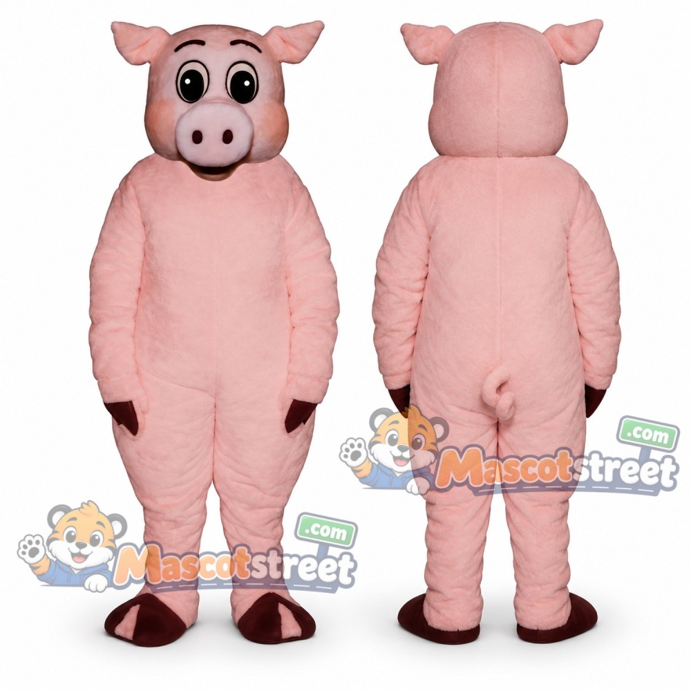 Pink Pig Mascot Costume Pink Pig Mascot Costume