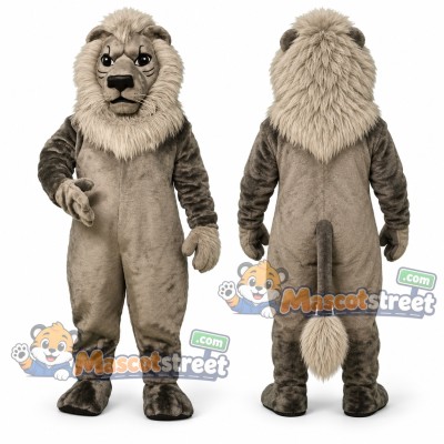 Gray Lion Mascot Costume Gray Lion Mascot Costume